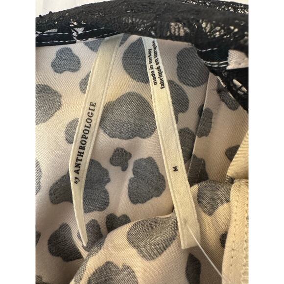 Anthropologie NWT V-Neck Open Back Animal Print Black And White Slip Midi Dress - Picture 9 of 9